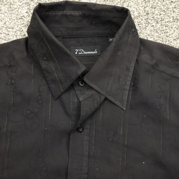 7 Diamonds Shirt Men's XL Floral Button Down Long Sleeve‎ Designer embroidered - Picture 3 of 10